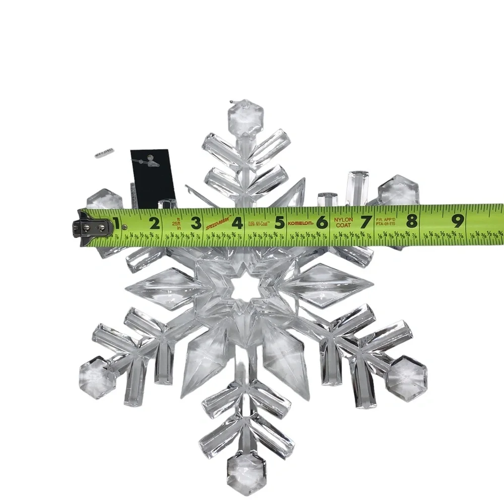 Large Clear Acrylic Crystal Snowflake Christmas Tree Ornaments 9.5” - Picture 6 of 12